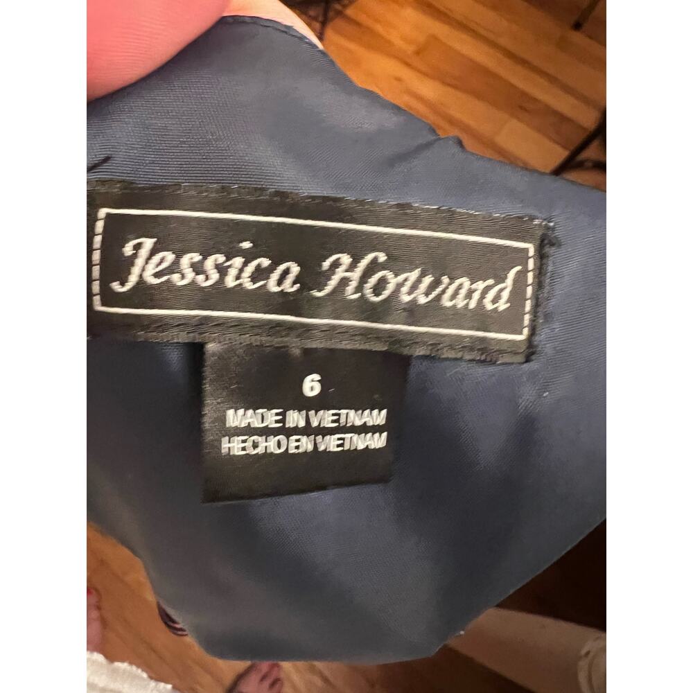 Jessica Howard sleeveless striped dress pink and navy size 6 - Picture 6 of 6